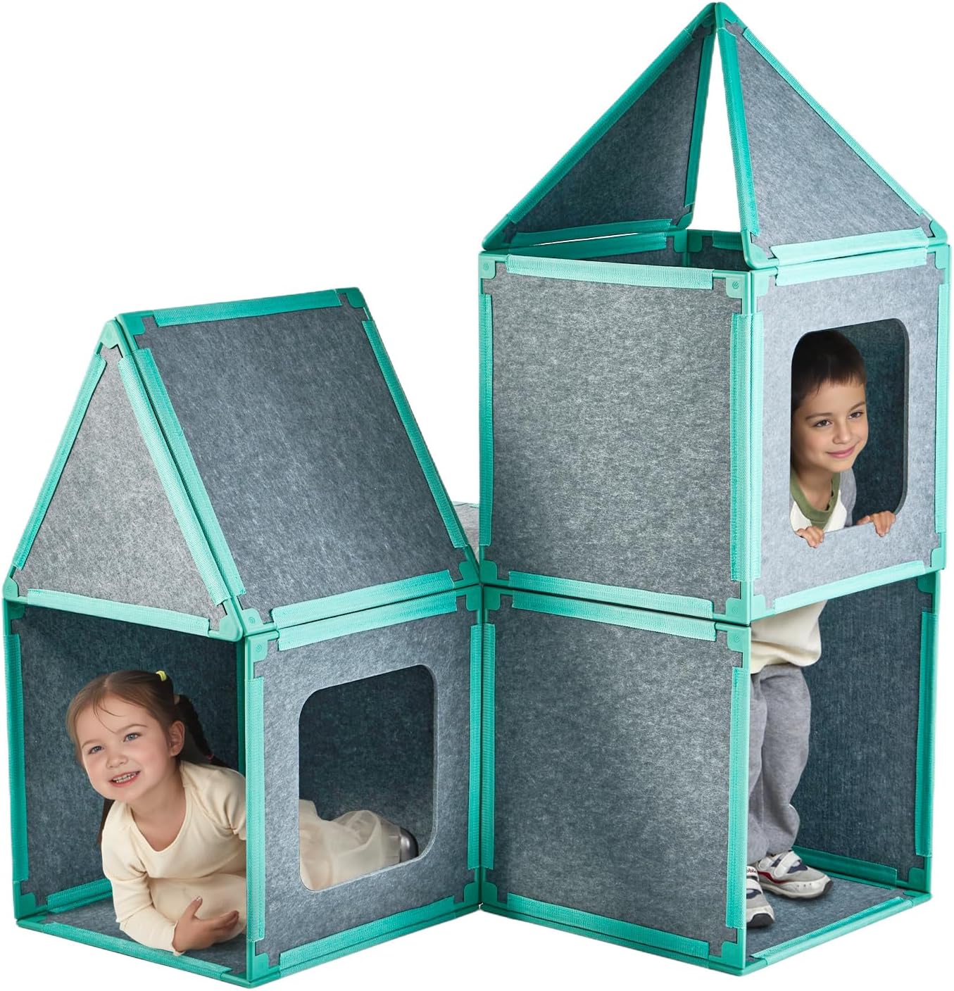 Umoving 20-Piece Magnetic Fort Building Kit for Kids – Giant Modular Playhouse Panels, STEM Construction Toy for Creative Indoor Play, Ages 3+