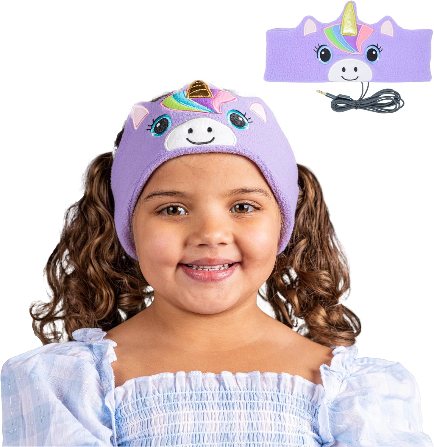 CozyPhones Over The Ear Headband Headphones – Kids Headphones Volume Limited with Thin Speakers & Super Soft Stretchy Headband – Mystic Unicorn