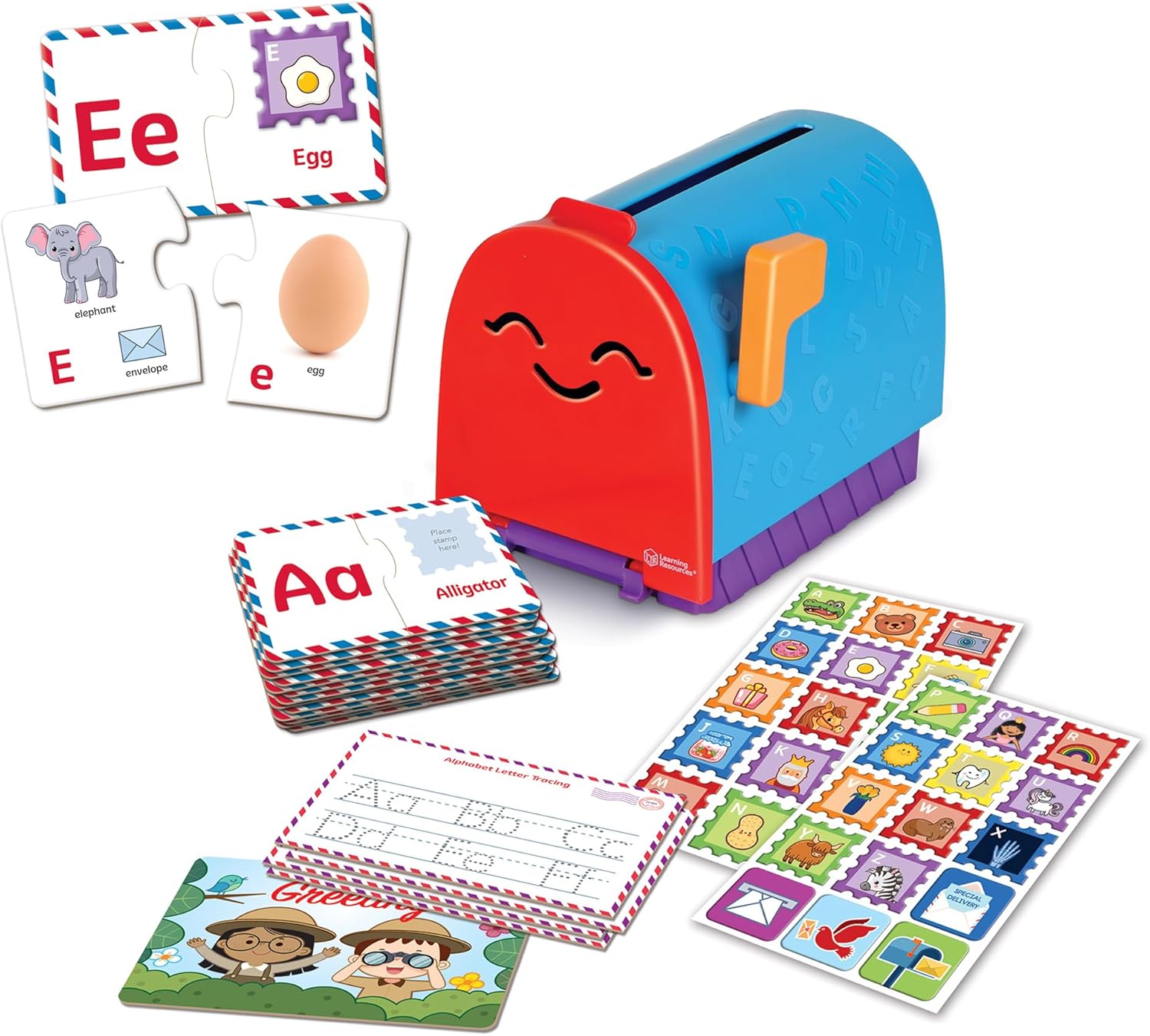 Learning Resources Alphabet Learning Mailbox – Montessori Toddler Toys, ABC Letter Tracing, Writing Practice, Manipulatives for Preschoolers, Gifts for Boys and Girls, Pretend Play, Fine Motor