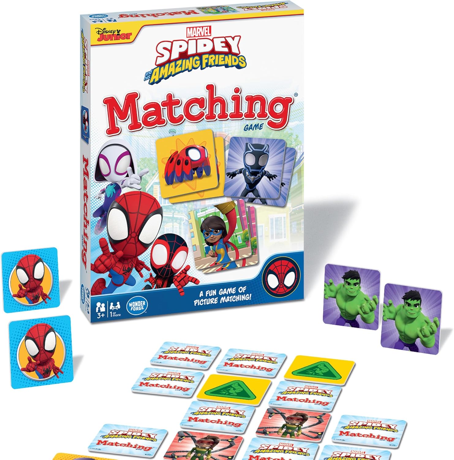 Wonder Forge Marvel Spidey and His Amazing Friends Matching Game – Educational Memory Game for Kids Ages 3+ – Fun for Toddler Boys and Girls Featuring Spiderman and Friends