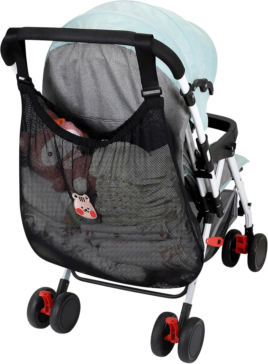 Accmor Universal Stroller Organizer, Large Storage Stroller Bag Fits for Uppababy, Nuna, Britax, Doona Strollers, Non-Slip Adjustable Storage Mesh Caddy Accessories for Stroller Crib