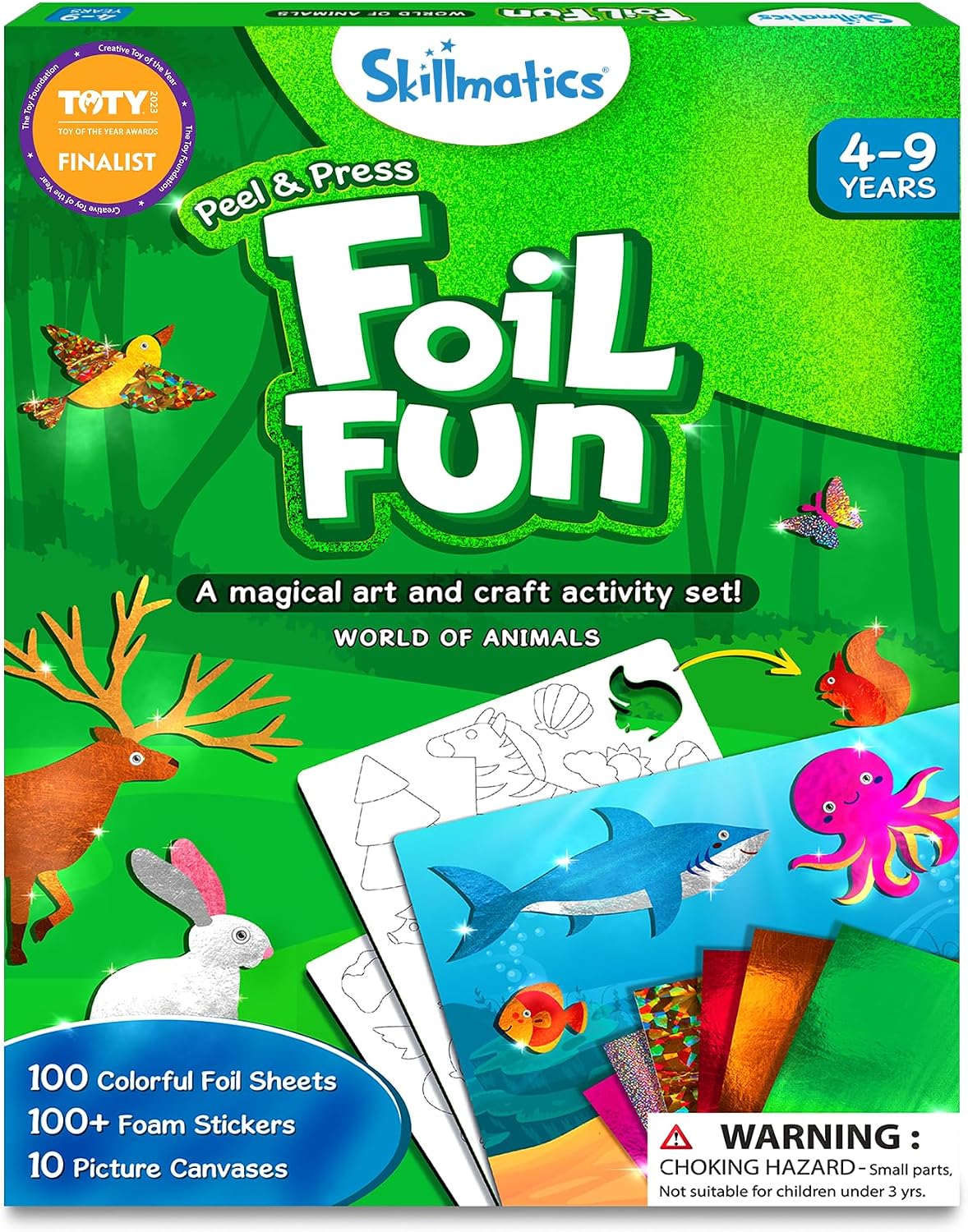 Skillmatics Foil Fun – Animals, No Mess Art for Kids, Travel Toys, Craft Kits, DIY Creative Activity, Screen-Free Entertainment, Gifts for Boys & Girls Ages 4, 5, 6, 7, 8, 9