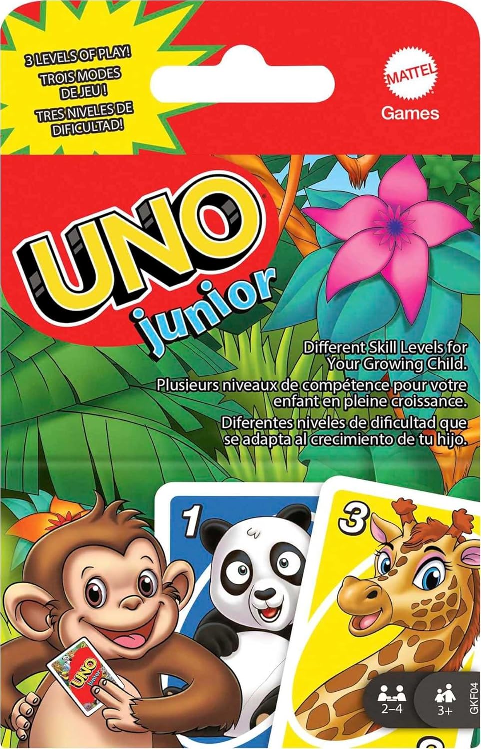 Mattel Games UNO Junior Card Game with 45 Cards, Gift for Kids 3 Years Old & Up