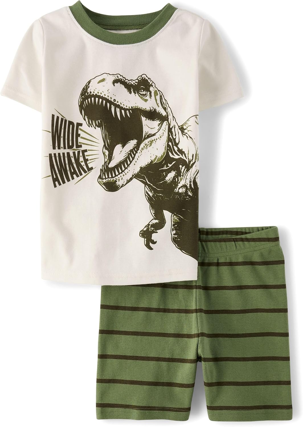 The Children’s Place Boys’ 100% Cotton Short Sleeve Top and Shorts 2 Piece Pajama Set