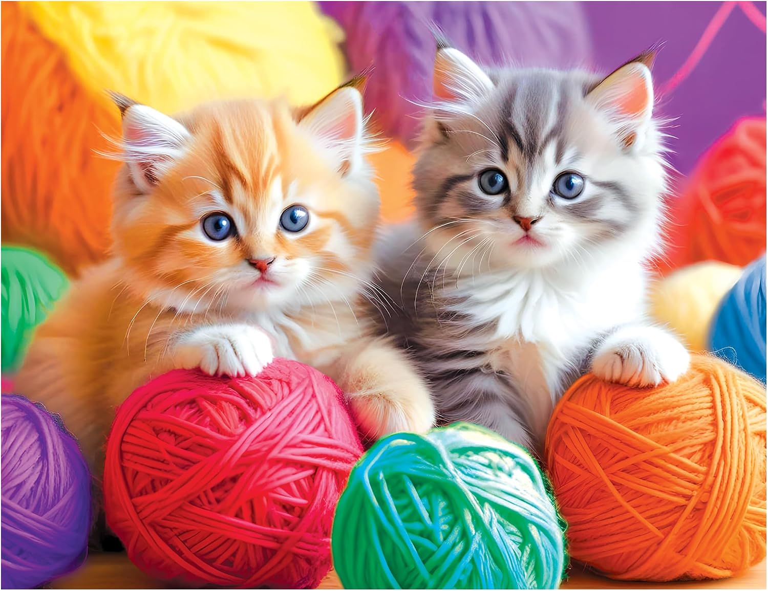 RoseArt – Kodak Premium – Fuzzy Yarn Balls – 100 Piece Jigsaw Puzzle for Adults