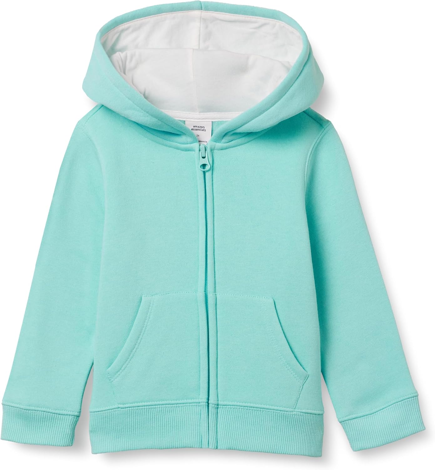 Amazon Essentials Girls and Toddlers’ Fleece Zip-Up Hooded Sweatshirt with Lined Hood and Rib Knit Detail