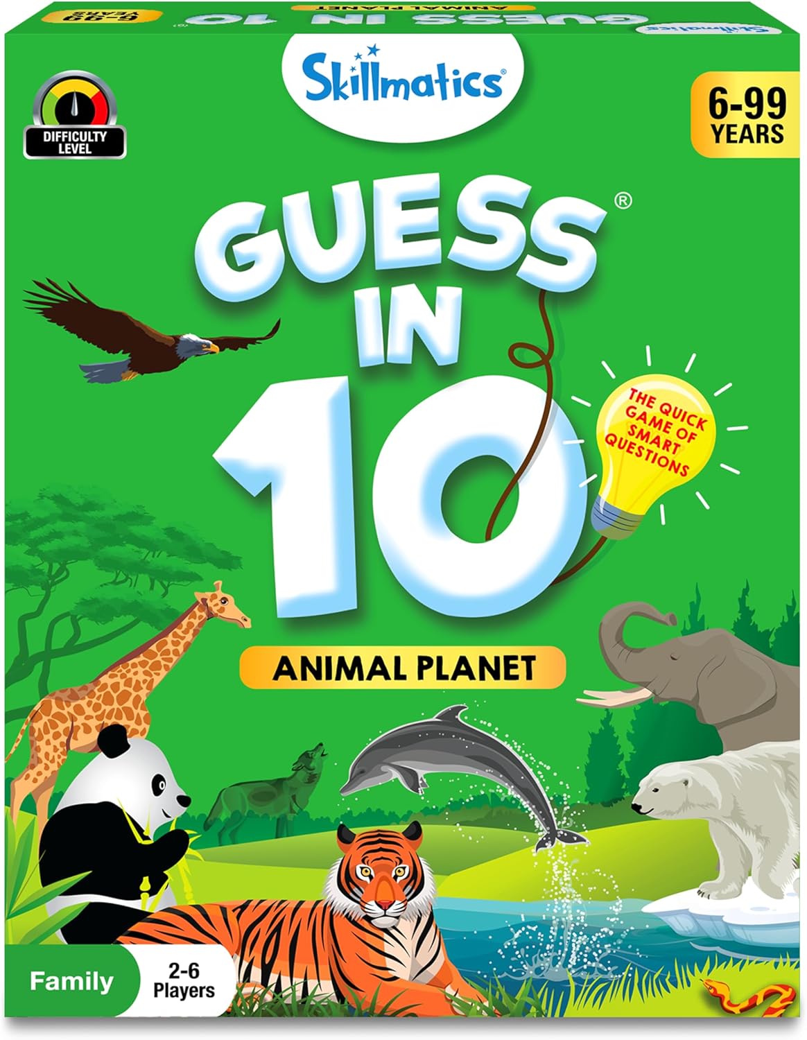 Skillmatics Guess in 10 Animal Planet, Card Game, Perfect for Boys, Girls, Kids, Teens, Adults Who Love Animals, Trivia Games, Travel Games, Screen-Free Fun, Gifts for Ages 6, 7, 8, 9, 10, and Up