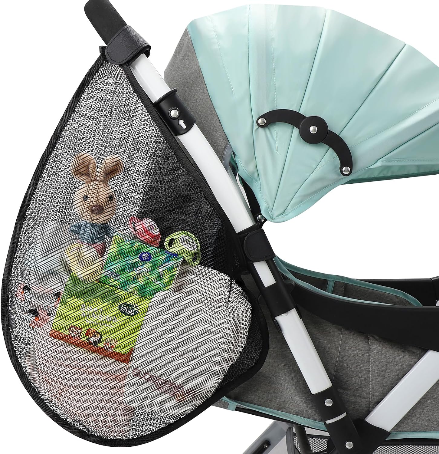 Accmor Universal Stroller Organizer, Side Sling Stroller Organizer, Mesh Cargo Net Stroller Storage Caddy, Stroller Bag Accessories Fits for Uppababy, Nuna, Baby Jogger, Britax, Doona Strollers
