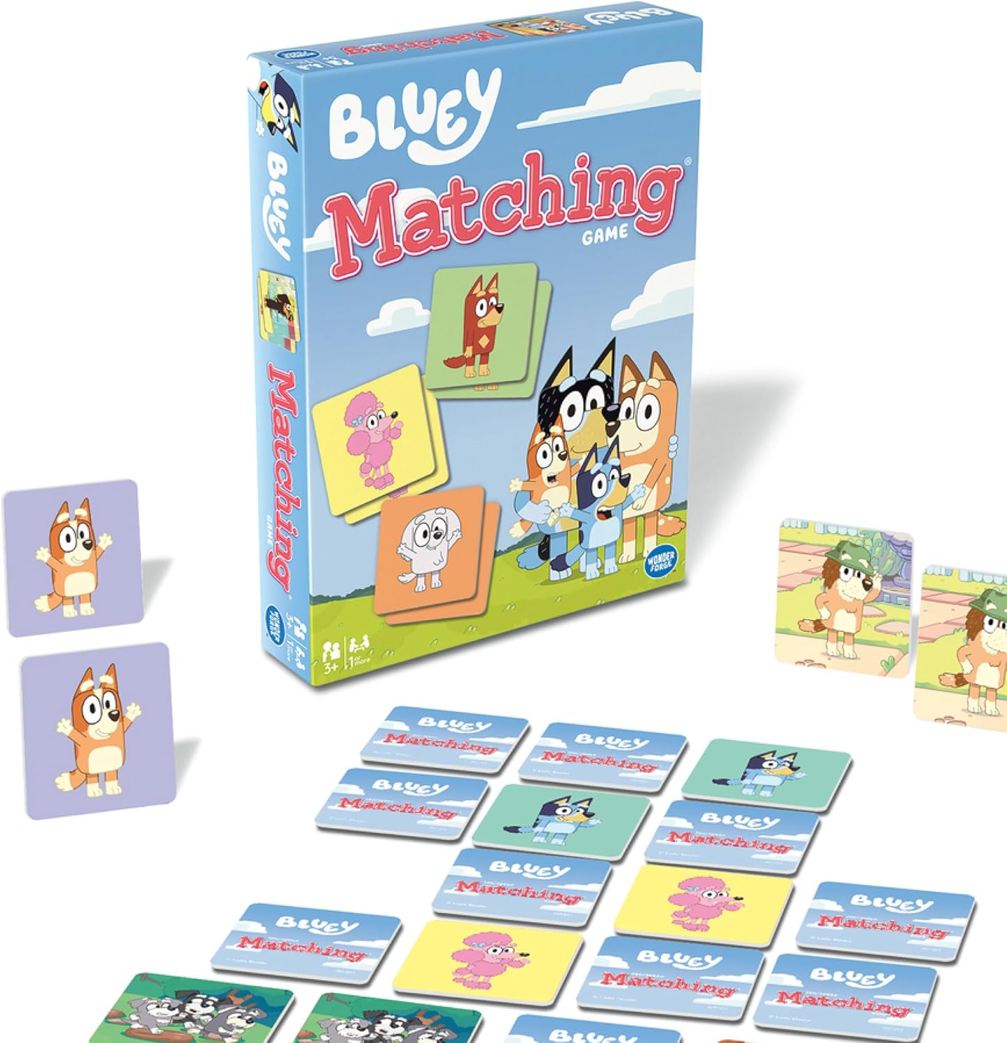 Wonder Forge Bluey Matching Game – Family & Toddler Games – Educational Toys – Memory & Brain Games for Kids Ages 3-5, Indoor Recess