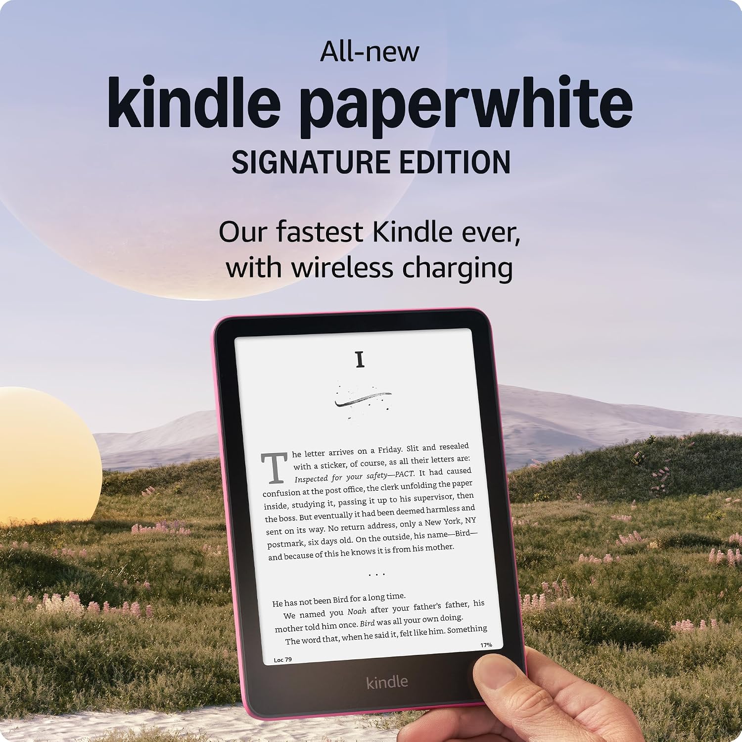 Amazon Kindle Paperwhite Bundle: Includes, Amazon Kindle Paperwhite Signature Edition 32GB | Raspberry, Fabric Cover| Raspberry & Wireless Charging Dock