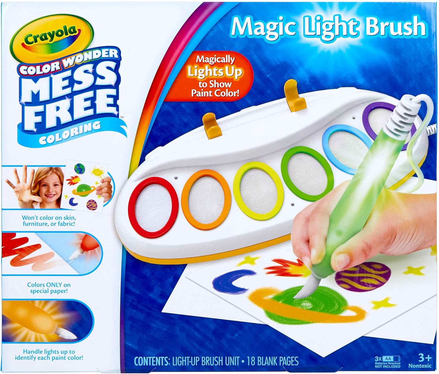 Crayola Color Wonder Magic Light Brush, Mess Free Painting Station for Kids, Gift for Kids, Learning Toddler Activity Toy, Ages 3+