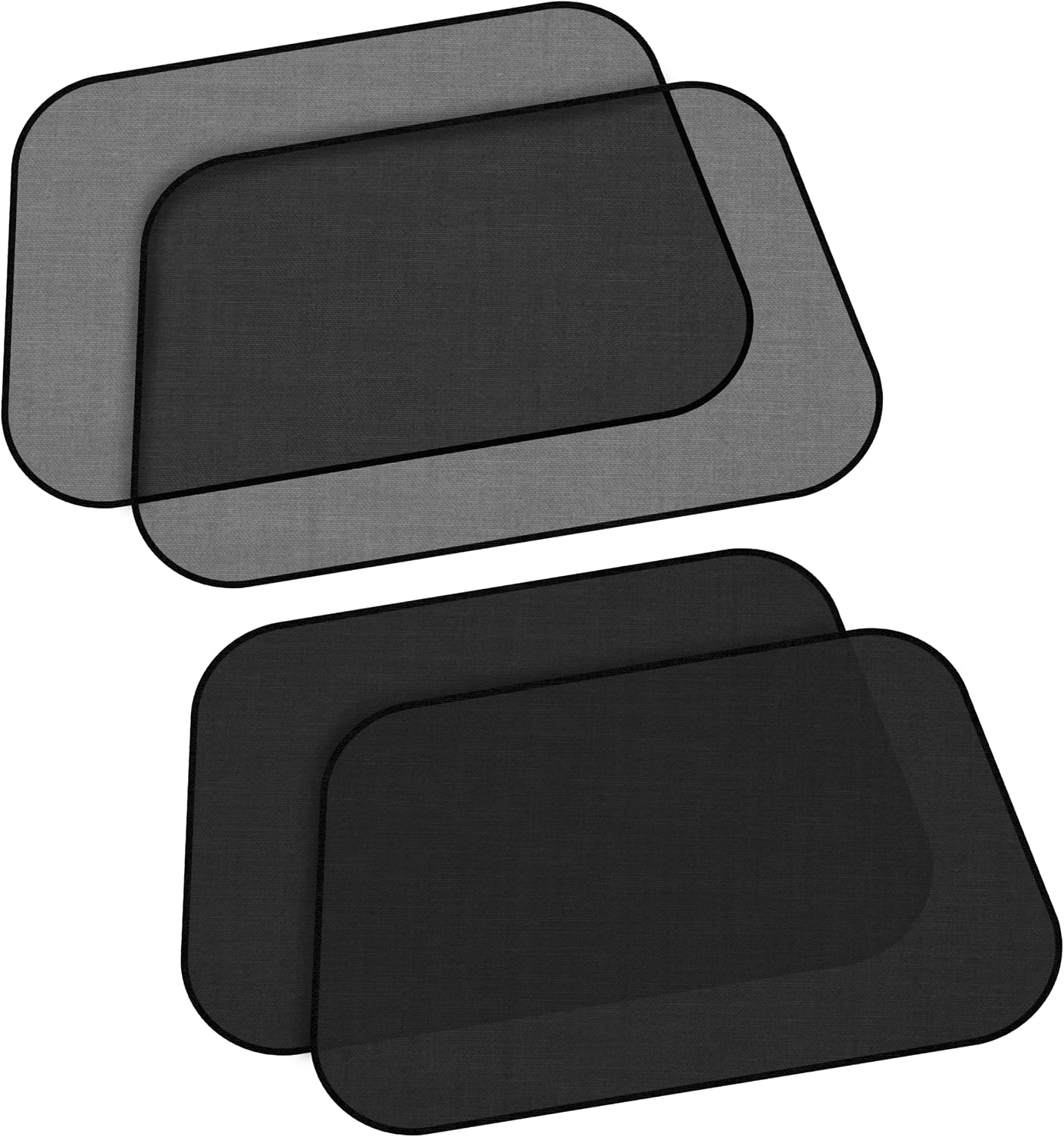 EcoNour Car Side Window Shades for Baby | 4 Pack – Car Window Sun Blocker Shades for Kids | Foldable Cling Window Cover Protects UV & Heat Glare | Window Shade for Privacy | Large Plus (21″x14″)