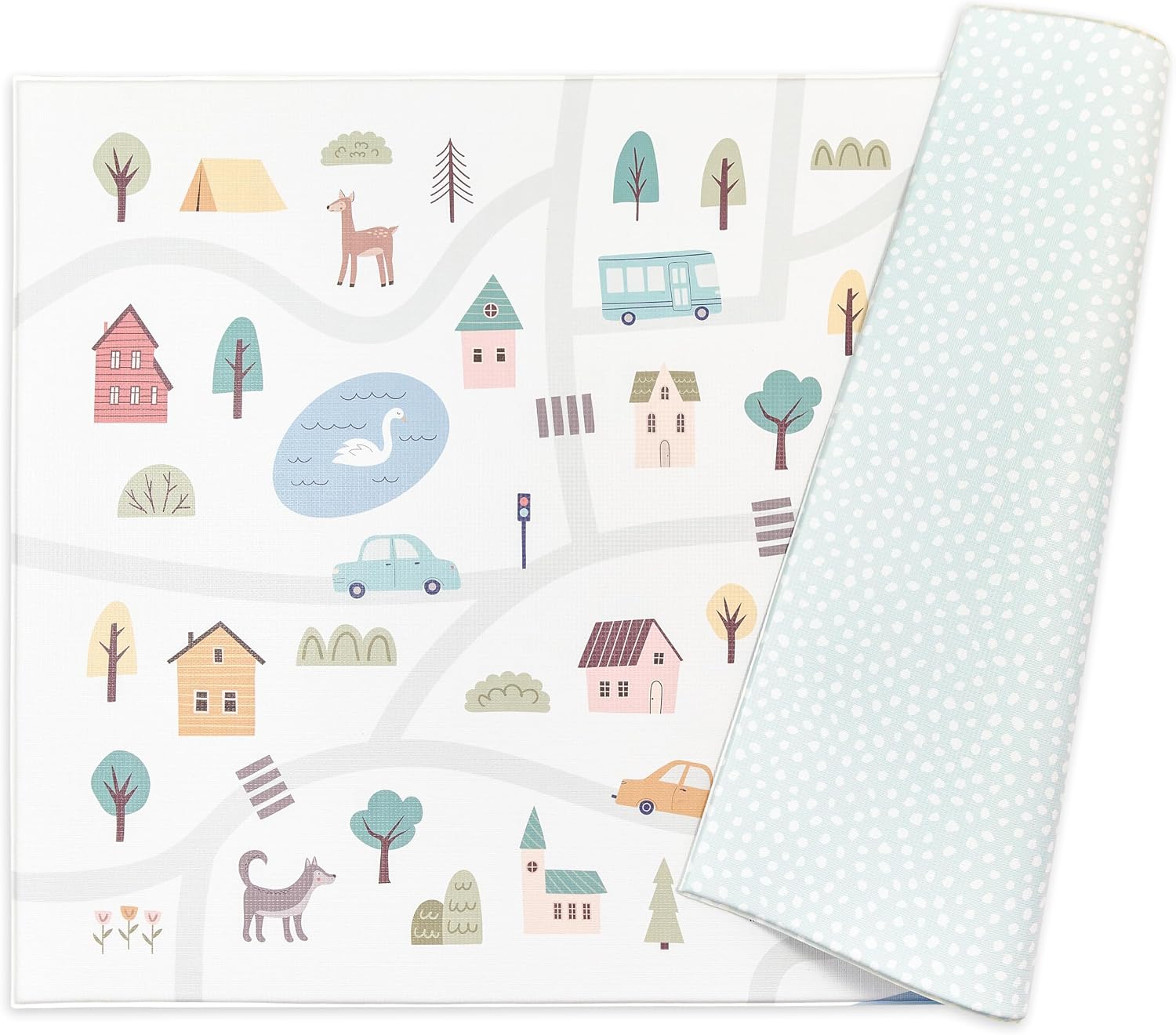 Reversible Play Mat 82” x 55” – for Infants, Babies, Toddlers, Kids | Waterproof, Durable, Non-Toxic, Easy-to-Clean | Thick & Large Soft Foam Floor Mat for Gym, Nursery, Playroom