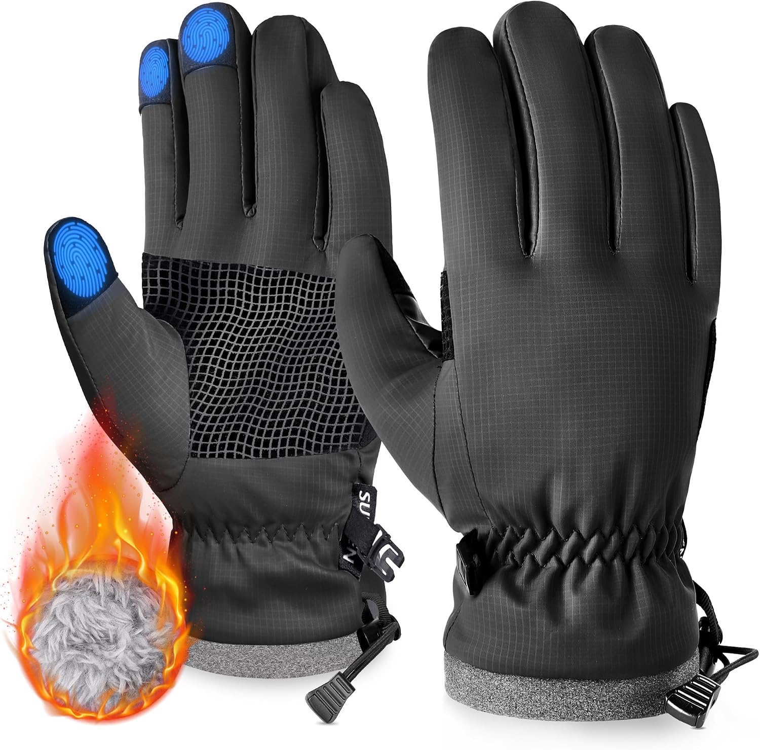 Sukeen Windproof Kids Winter Gloves, Soft Warm Touchscreen Anti-Slip Boys Winter Gloves for Kids Boys Girls Youth Snow Ski Running Cycling Outdoor