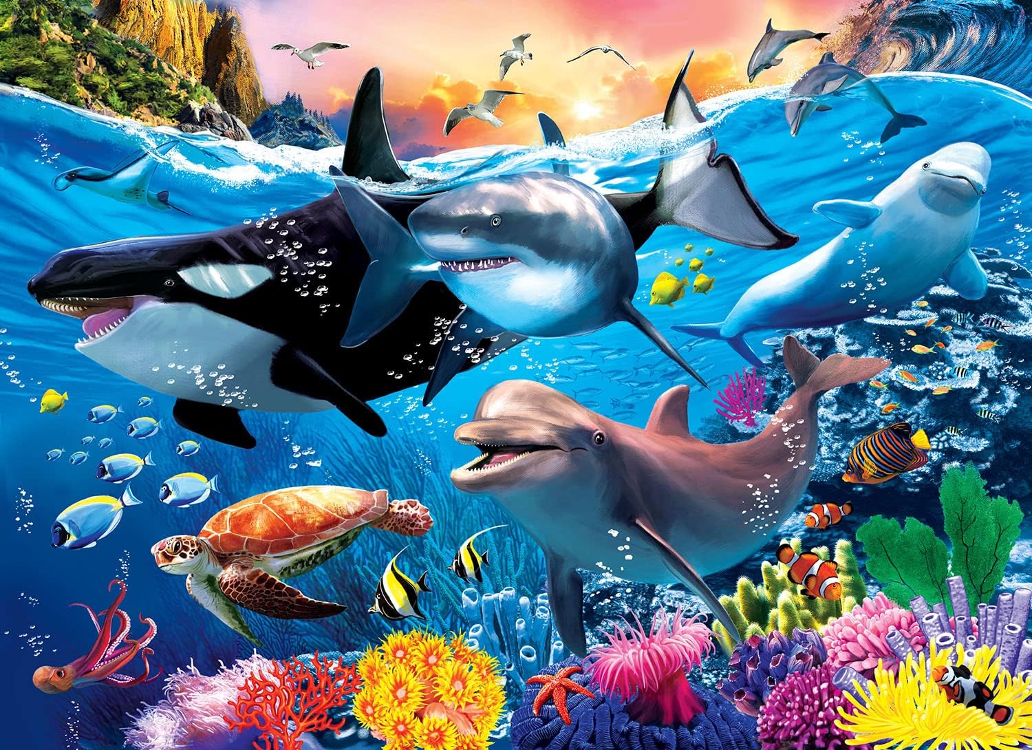 Puzzles for Kids Ages 4-8 Year Old – Underwater World,100 Piece Jigsaw Puzzle for Adults Toddler Children Learning Educational Puzzles Toys for Boys and Girls.