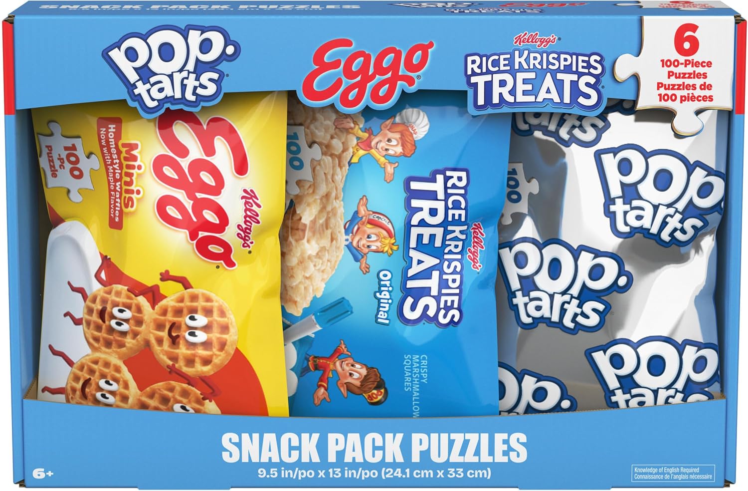 Spin Master Games Snack Puzzles 6-Pack | Snack-Inspired Puzzle Fun, Includes 6 Puzzles Styled to Look Like Real Snacks, 100 Puzzle Pieces Each, Ages 6 & Up