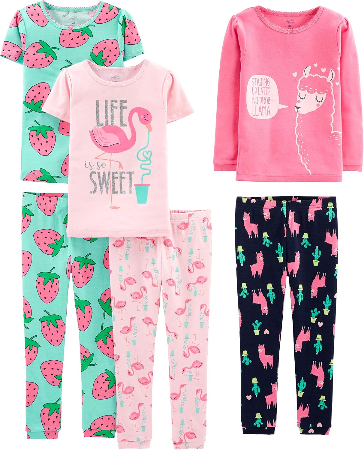 Simple Joys by Carter’s Girls 6-piece Snug Fit Cotton Pajama Set