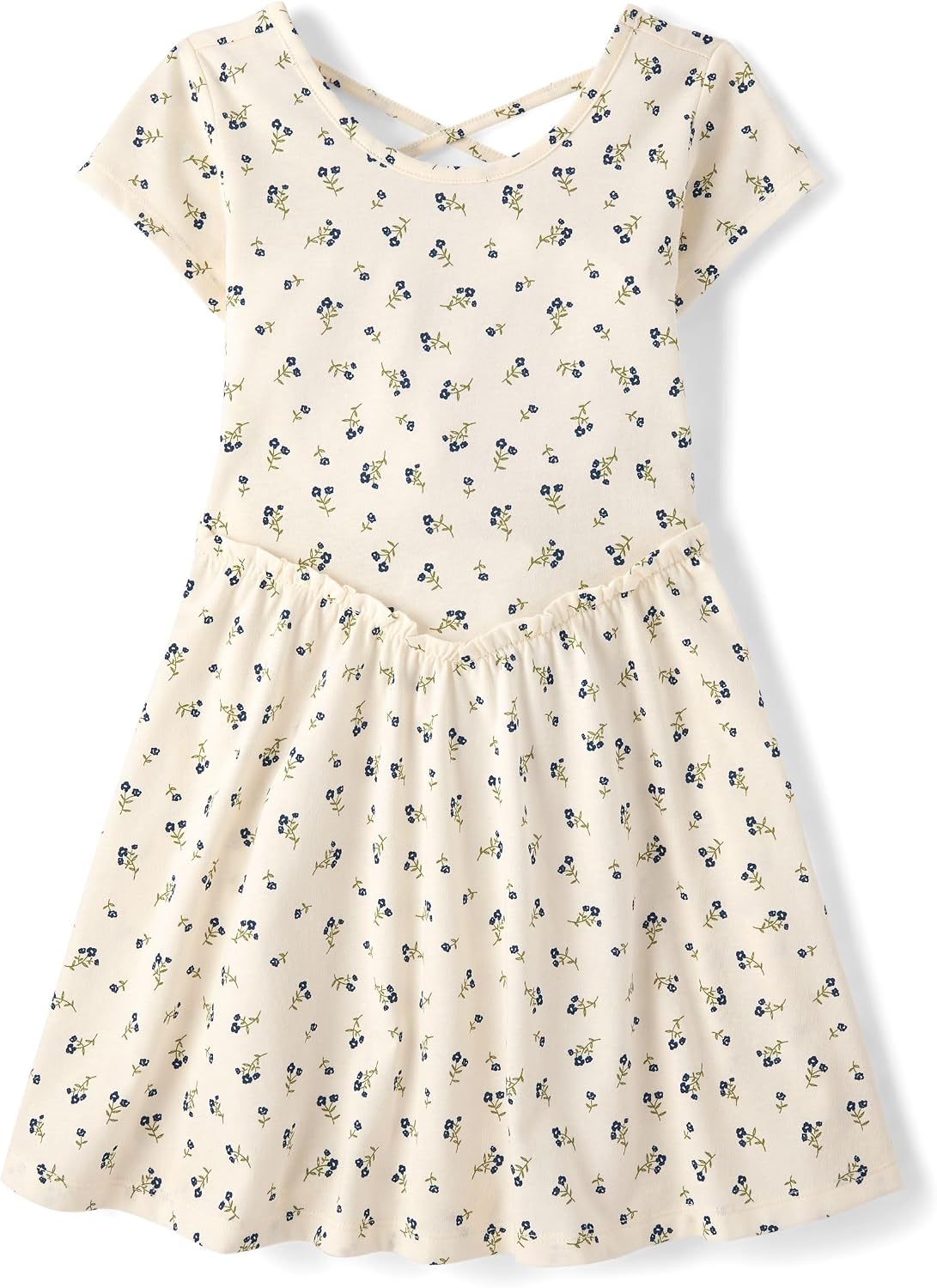 The Children’s Place Girls’ Plaid Stretch Jacquard Short Sleeve Dress