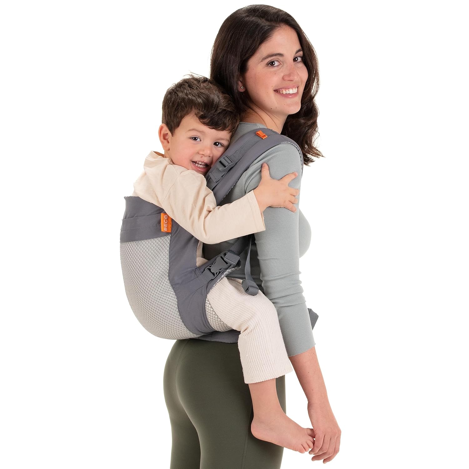 Beco Toddler Carrier with Breathable 3D Mesh & Extra Wide Seat – Front-Carry & Backpack Style – Lightweight Sling Carrier for Children (24-48 Months) – Cool Dark Grey