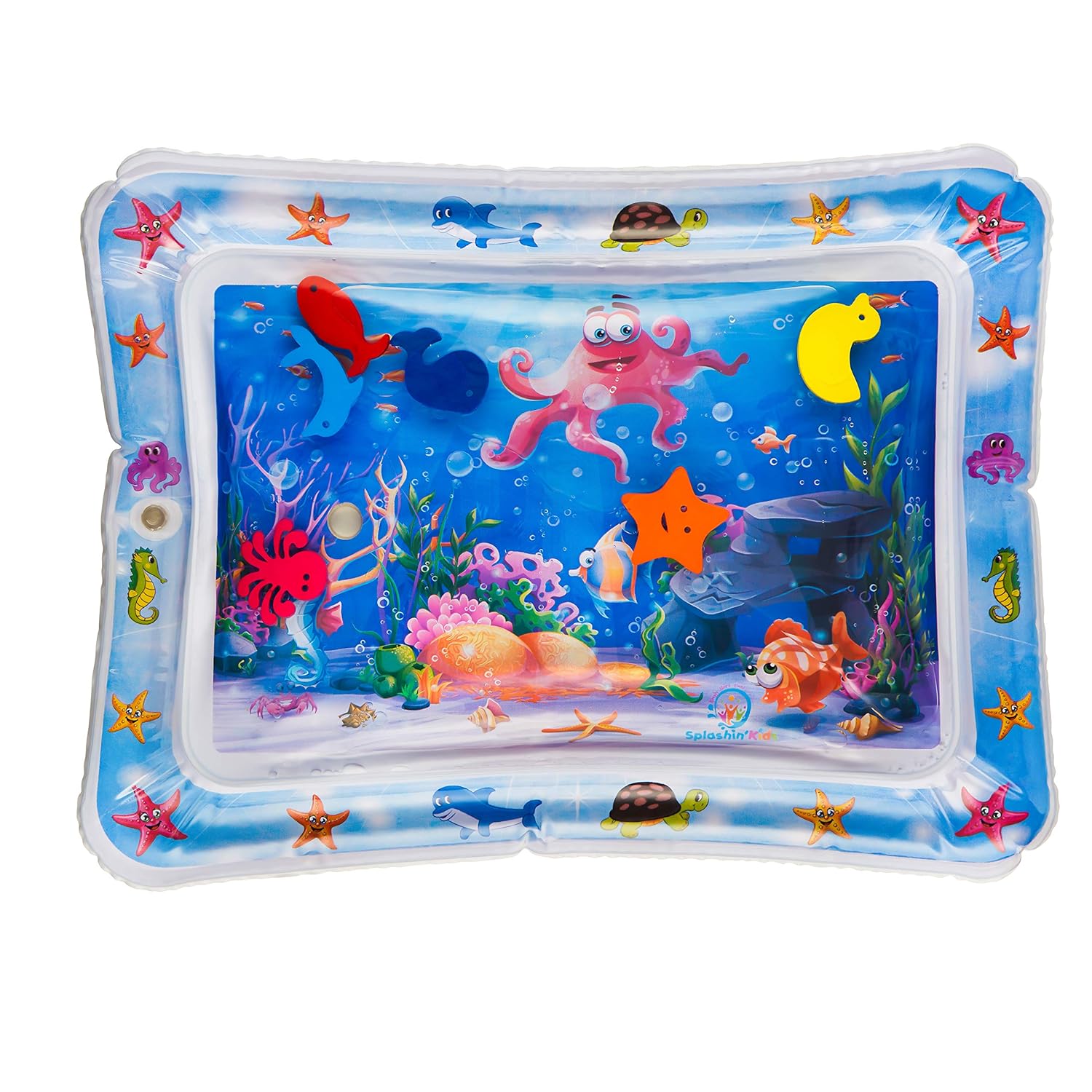 Splashin’kids Inflatable Tummy time Premium Water mat Infants and Toddlers is the Perfect Fun time Play Activity Center Your Baby’s Stimulation Growth