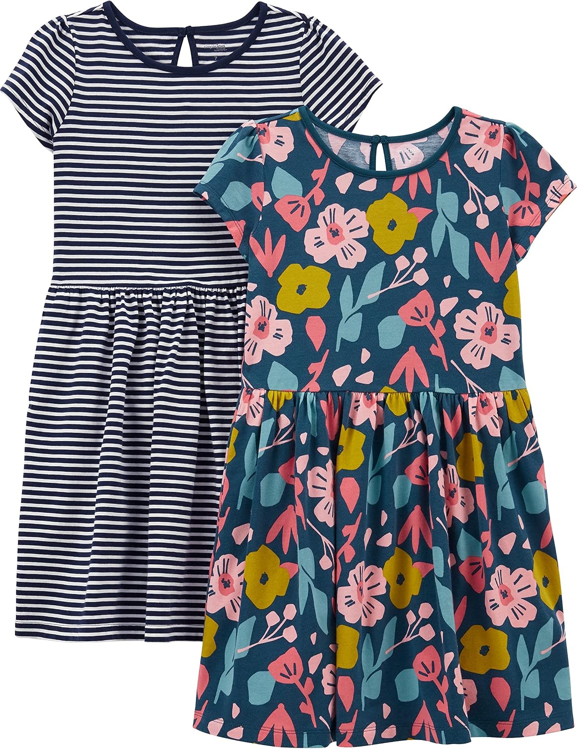 Simple Joys by Carter’s Baby Girls Short-sleeve and Sleeveless Dress Sets, Pack of 2