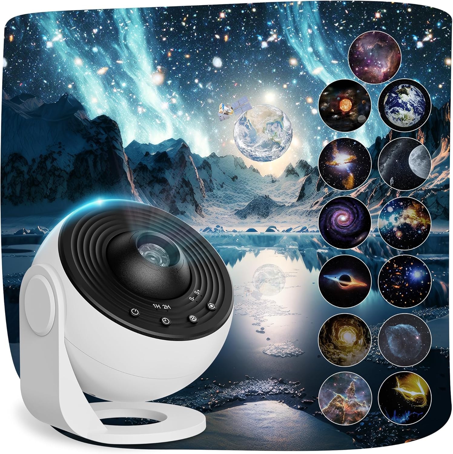 Planetarium Projector Pro for Bedroom, 13 in 1 Star Projector Galaxy Light, Ceiling Night Light Milky Way Mood Lighting with Timer, LED Space Galaxy Lamp Bedroom Room Decor for Adults Kids – White