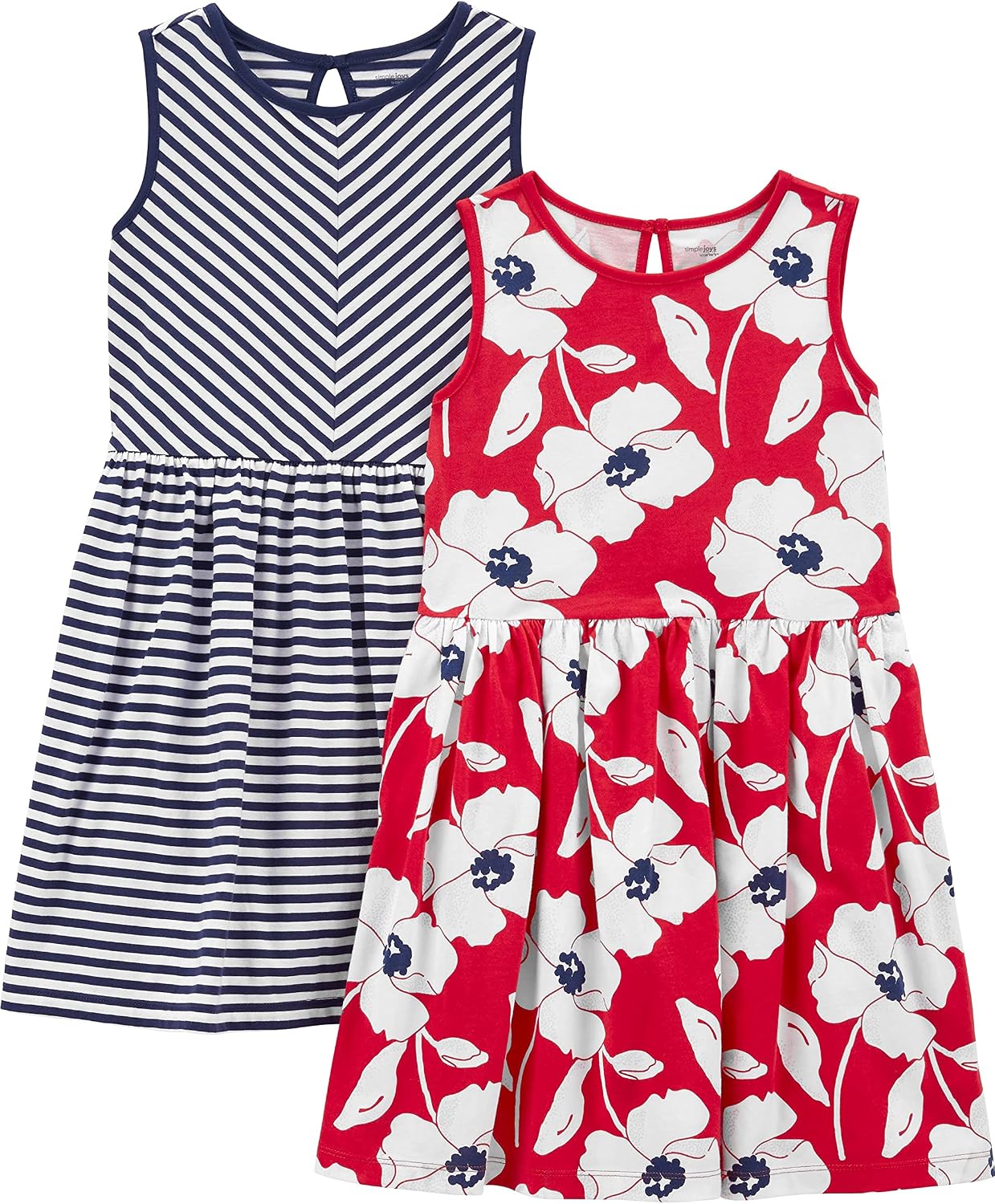 Simple Joys by Carter’s Baby Girls Short-sleeve and Sleeveless Dress Sets, Pack of 2