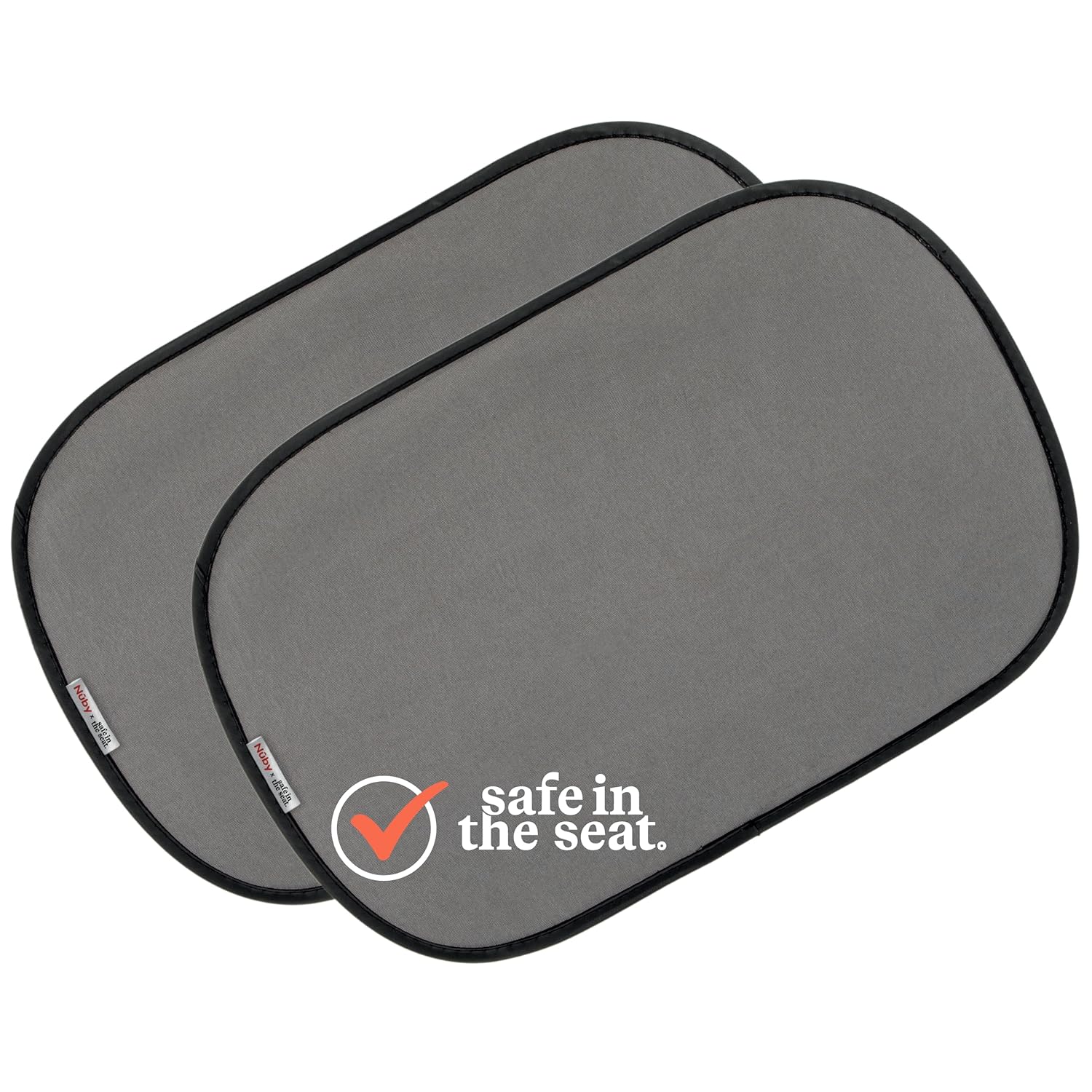 Nuby x Safe in The Seat Pop-Open Car Sun Shades – 2 Piece Set – Static Cling Window Shades for Baby in Car – UV Protection, Easy Install, and Universal Fit