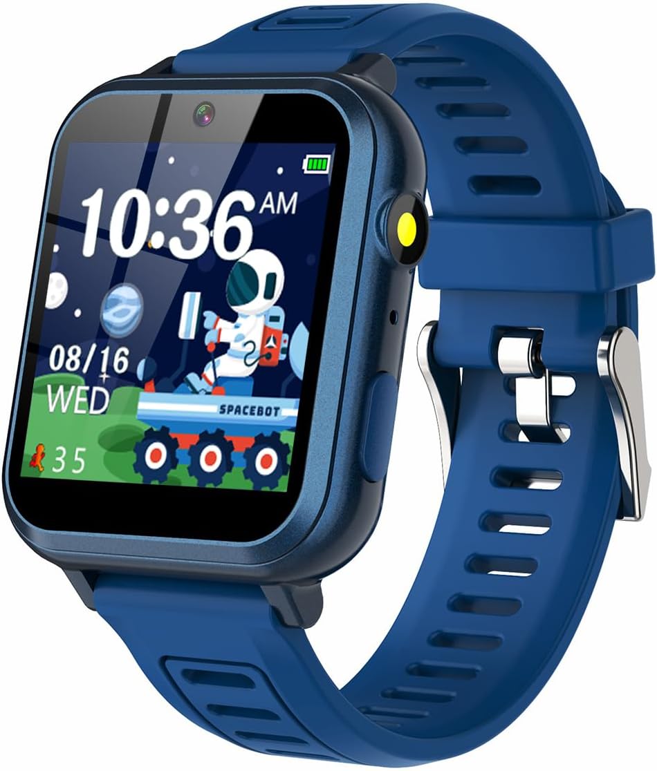 Tixpc Smart Watch for Kids with 39 Puzzle Games HD Touch Screen Camera Music Player Pedometer Alarm Clock Calculator Flashlight 12/24 hr Gifts for 4-12 Year Old Boys Toys for Kids