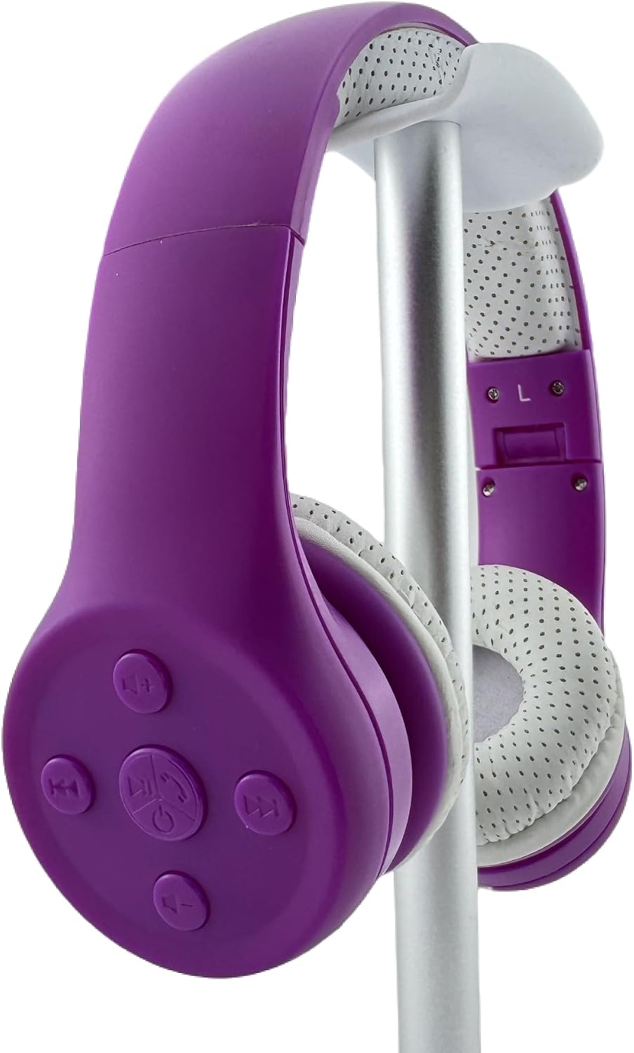 Toddler Bluetooth Headphones, Foldable Kids Wireless Headset with Built-in Mic, Volume Limiting Headphones, Comfort Ear Cushions for Children Online Learning, Travel & Entertainment (Purple)