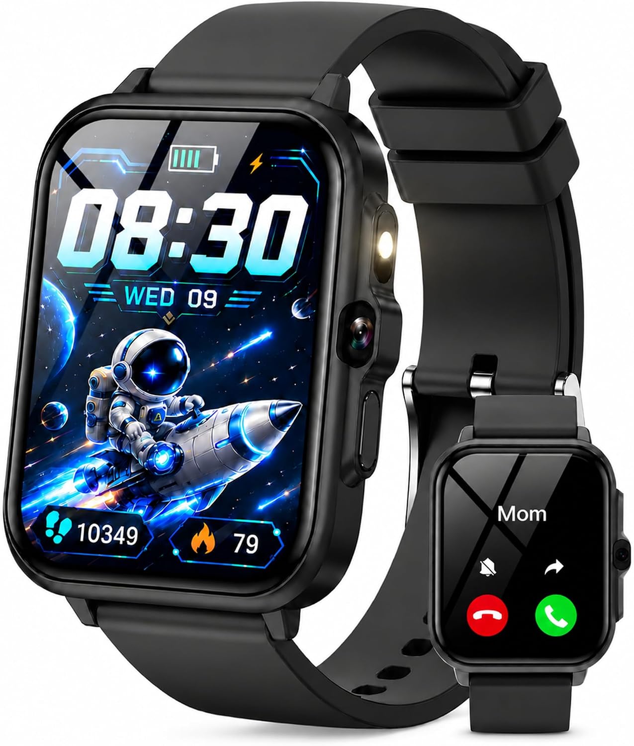 Kids Smart Watch Gifts for Boys Girls, 1.85″ Fitness Tracker Watch with AI