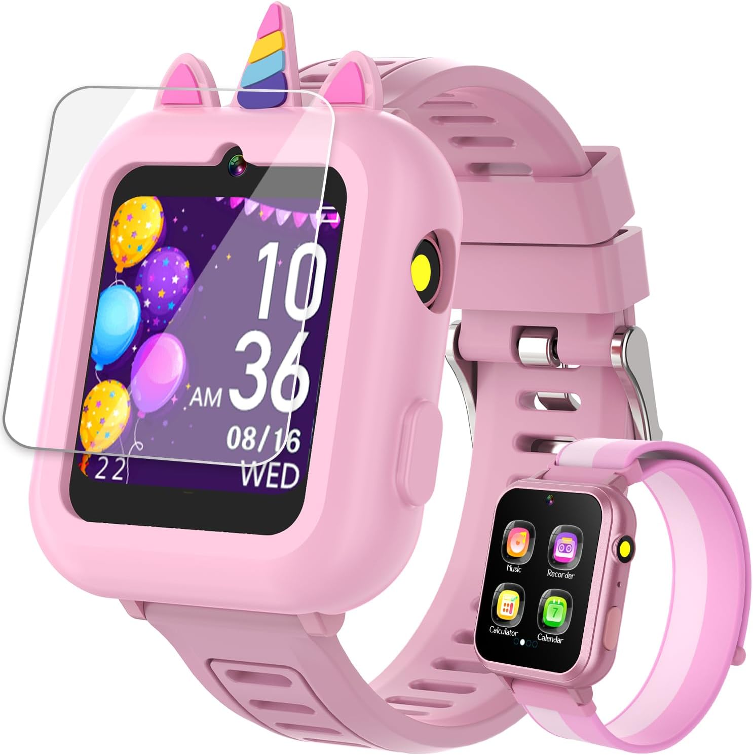 Smart Watch for Kids with 39 Games,Camera,Video,Music Player,Recorder,Alarm,Pedometer,Flashlight,Stopwatch,HD Touch Screen,Birthday Gift Toy for Girls Ages 3-12(Pink)
