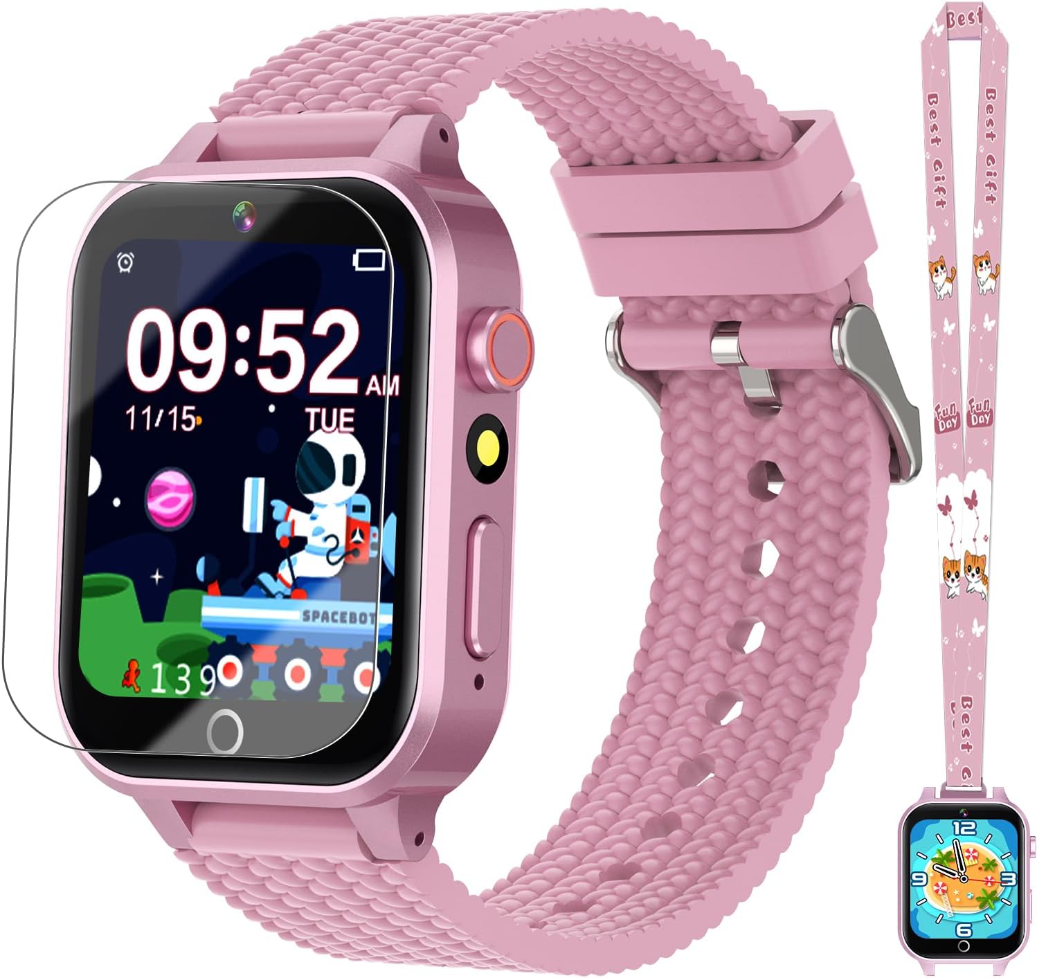 Kids Smart Watch for Girls Age 5-12, Kids Watch with 26 Games, Camera Music | Player Pedometer Habit Tracking HD Touchscreen Flashlight Smart Watch for Kid Birthday Gifts for Girls Ages 6 7 8 9 (Pink)