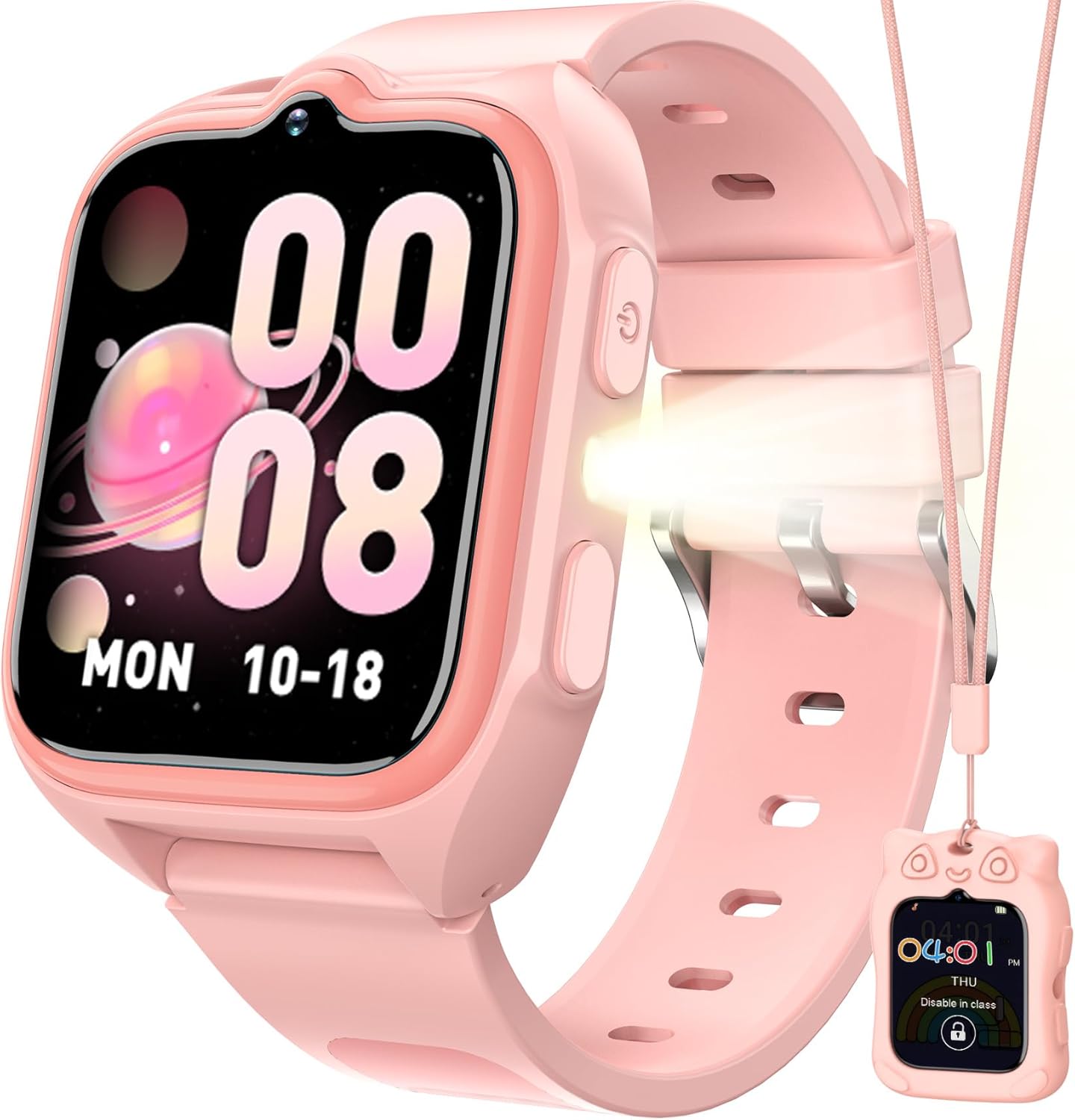 Blackview Kids Smart Watch with 32 Puzzle Games, HD Camera & Video Recording, 1.75″ Touch Screen, Flashlight,Music Player, Pedometer, Alarm Clock,Stopwatch,Kids Watch for Girls Ages 4-12