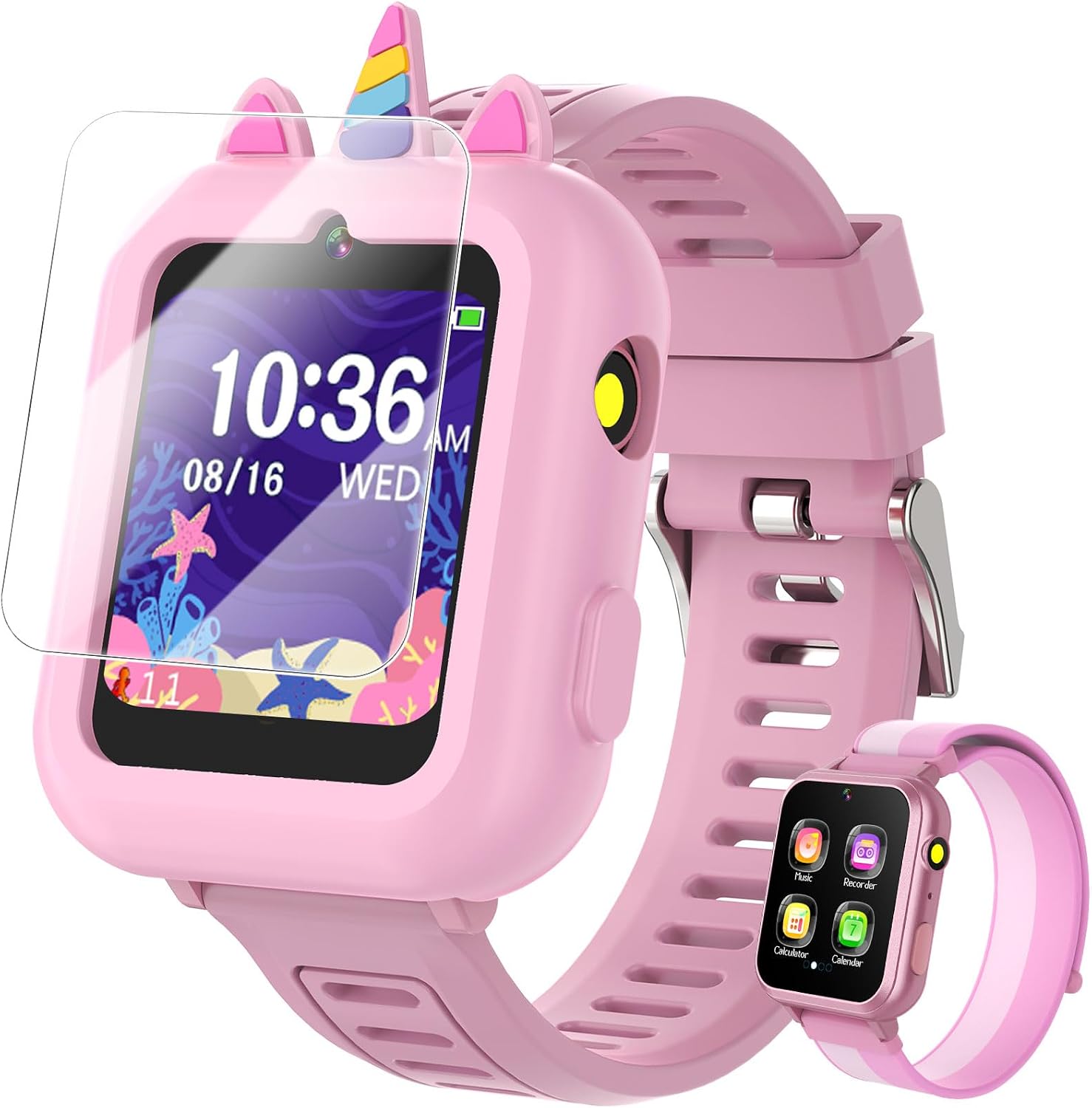 Smart Watch for Kids with 39 Games Touchscreen Camera Video, Music Player, Pedometer, Calculator, Calendar, Stopwatch, Flashlight, Alarm Clock 12/24 hr, Birthday Gifts Toys for Girls Ages 3-12